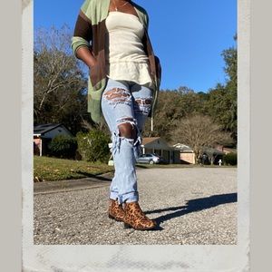 Faded glory leopard boots